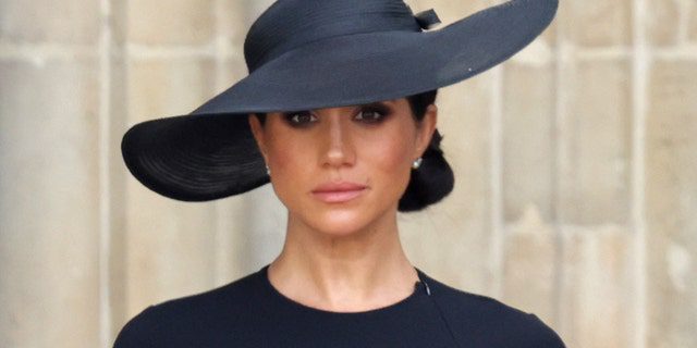 Meghan, Duchess of Sussex, during the state funeral of Queen Elizabeth II at Westminster Abbey on September 19, 2022 in London.