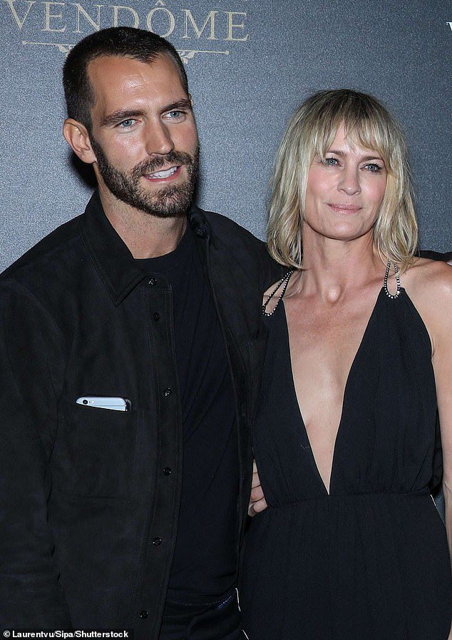 Split: Robin Wright, 56, filed for divorce from husband Clement Giroudy, 37, on Saturday (pictured together in 2017)